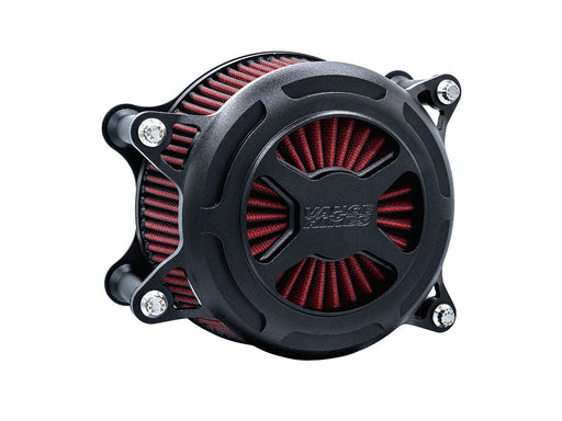 VO2 X Air Cleaner Kit - Wrinkle Black. Fits Touring 2017-2024 & Softail 2018-2024