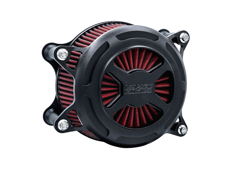 VO2 X Air Cleaner Kit - Wrinkle Black. Fits Touring 2017-2024 & Softail 2018-2024