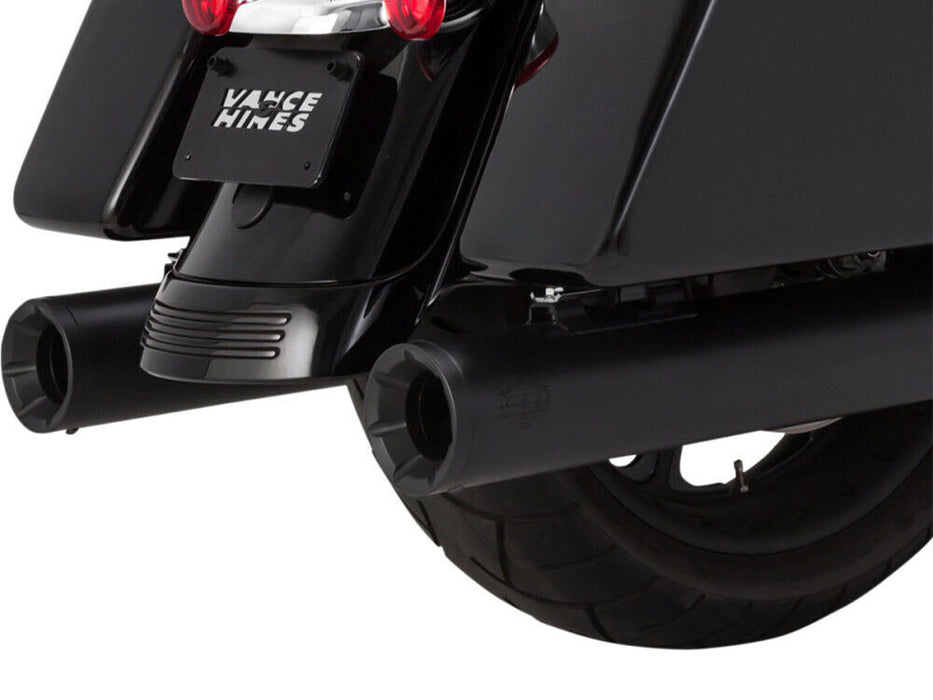 4in. Eliminator 400 Slip-On Mufflers – Black. Fits Touring 2017up – Vance And Hines