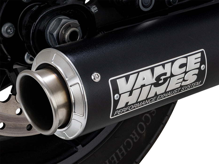 4in. Supersport Slip-On Muffler - Black. Fits Softail Street Bob, Low Rider S, Low Rider ST & Heritage 2025up