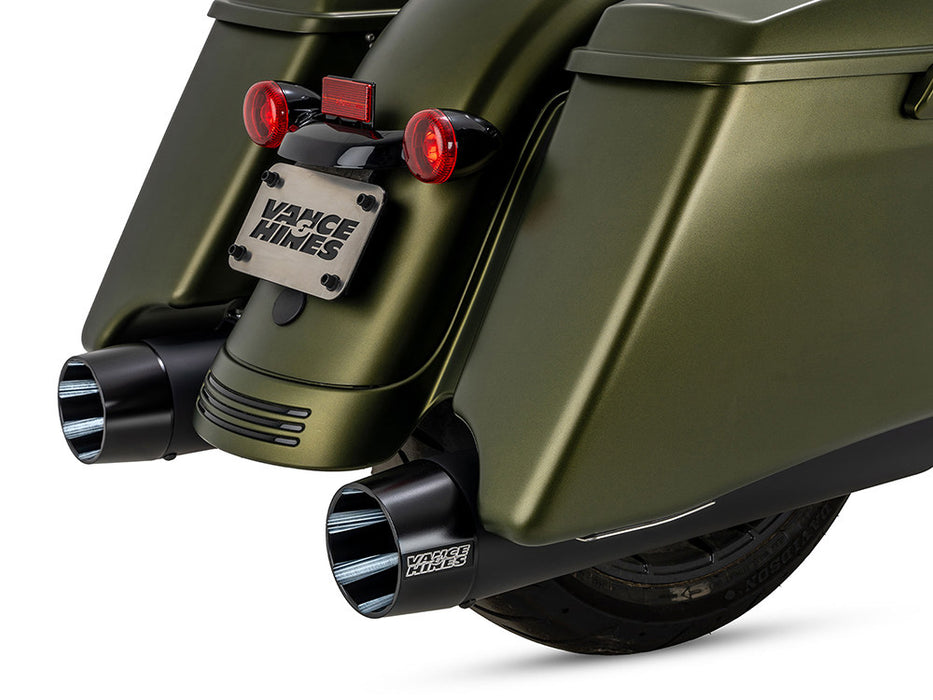 4.5in. Blackbird 450 Slip-On Mufflers - Black with Black End Caps. Fits Touring 2017up