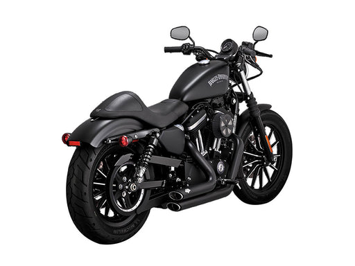 Shortshots Staggered Exhaust - Black. Fits Sportster 2004-2013