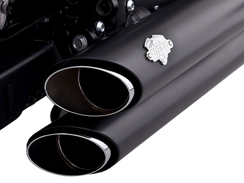 Shortshots Staggered Exhaust - Black. Fits Sportster 2004-2013