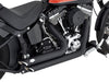 Shortshots Staggered Exhaust - Black. Fits Softail 1986-2017 Non-240 Tyre Models
