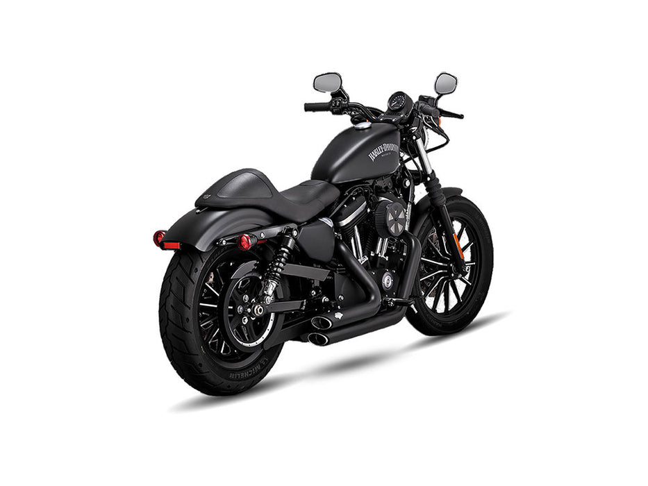 Shortshots Staggered Exhaust - Black. Fits Sportster 2014-2021