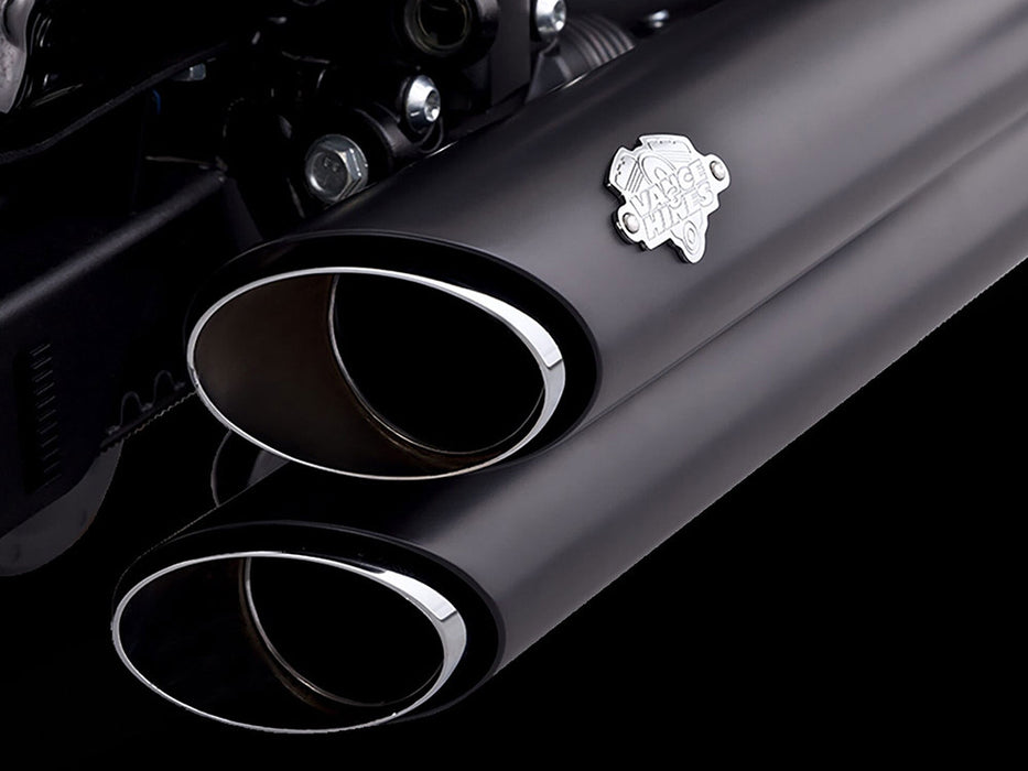 Shortshots Staggered Exhaust - Black. Fits Sportster 2014-2021