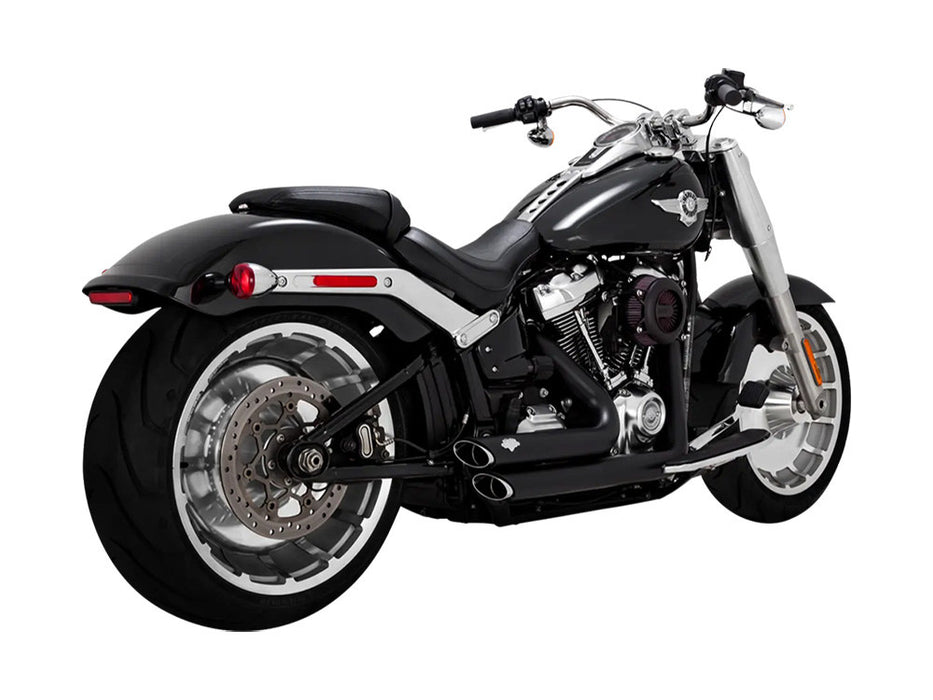 Shortshots Staggered Exhaust - Black. Fits Breakout & Fat Boy 2018up