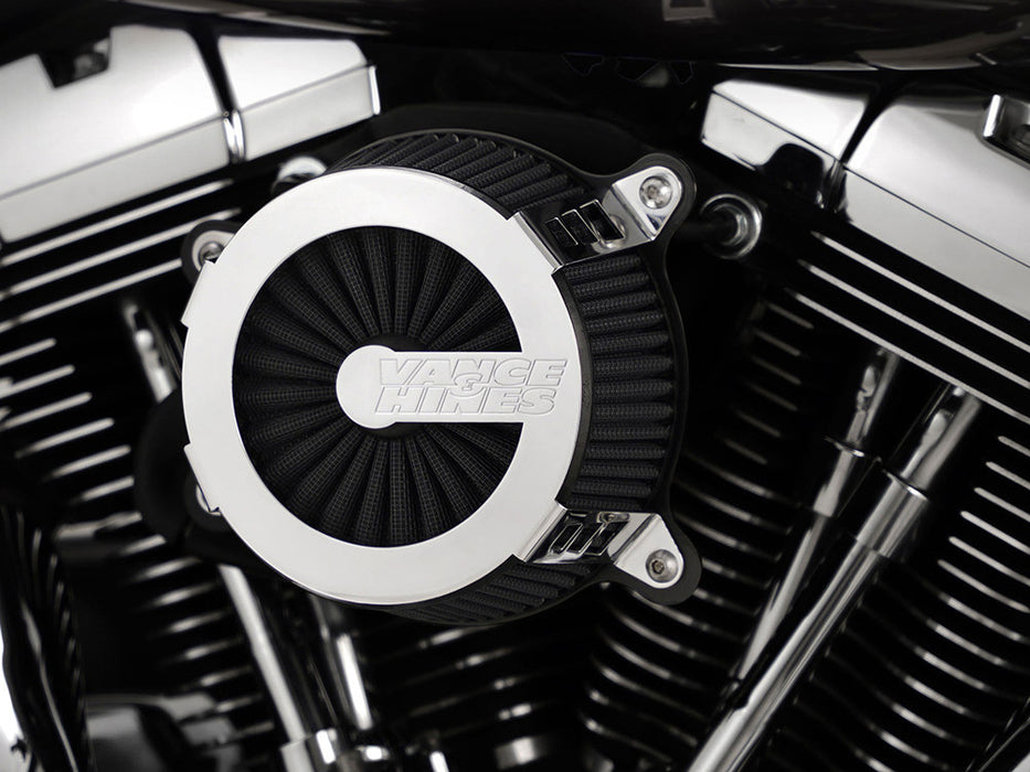 VO2 Cage Fighter Air Cleaner Kit - Chrome. Fits Touring 2017-2024 & Softail 2018-2024