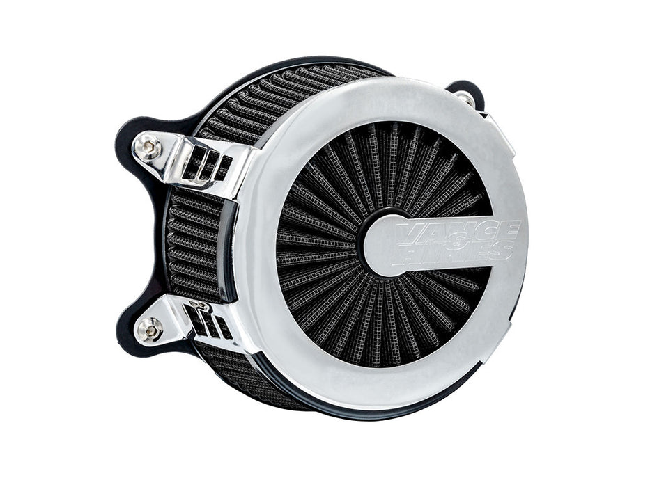 VO2 Cage Fighter Air Cleaner Kit - Chrome. Fits Touring 2017-2024 & Softail 2018-2024