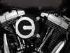 VO2 Cage Fighter Air Cleaner Kit - Chrome. Fits Softail 2000-2015, Dyna 1999-2017, Touring 1999-2007 with CV Carb or Cable Operated Delphi EFI