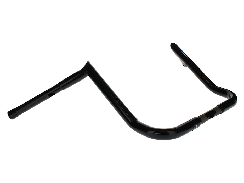 16in. x 1-1/4in. Chubby Bagger Hooked Ape Hanger Handlebar - Gloss Black. Fits Ultra Models 1996-2024 and Street Glide 1996-2023