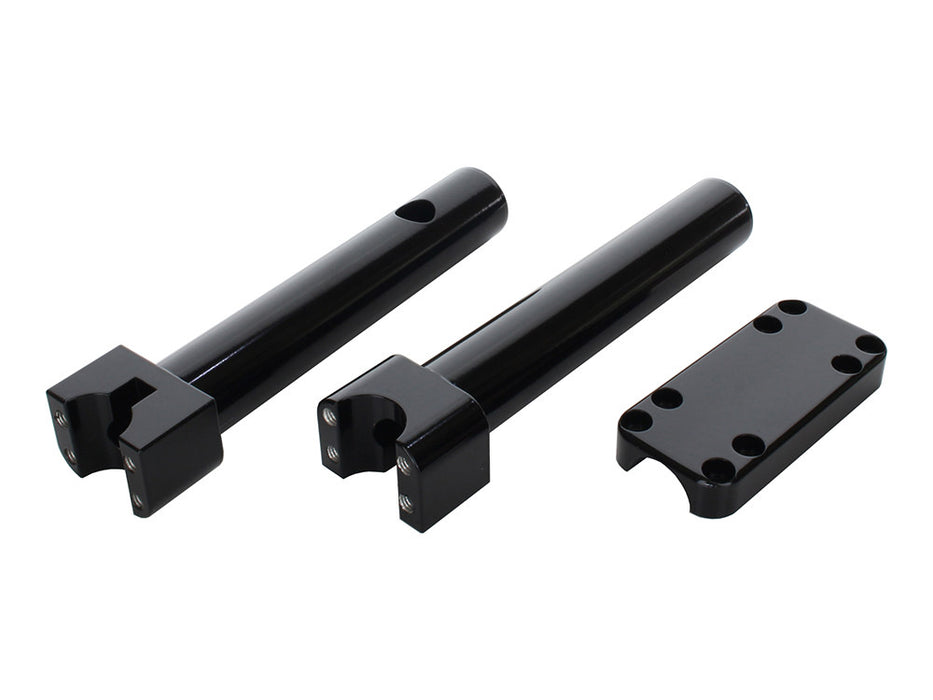 10in. Tall Savage Risers with Top Clamp - Gloss Black. Fits 1-1/4in. Handlebar.