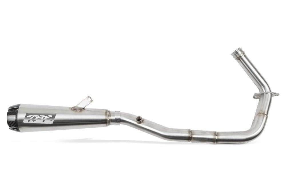 TBR Comp-S 2-Into-1 Exhaust – Stainless Steel With Carbon Fiber End Cap. Fits Kawasaki Vulcan 'S' 650cc 2015up