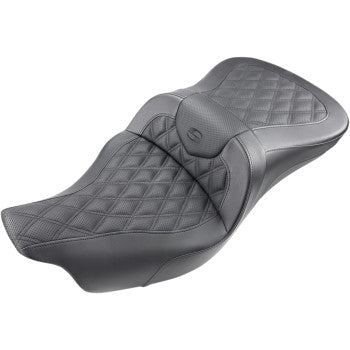 HD Touring Road Sofa Dual Seat with Black Lattice Stitch Fits Touring 2008up.