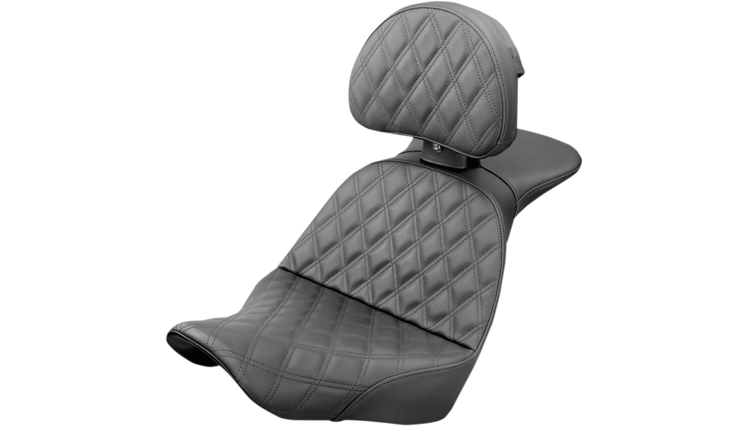 2018-2022 Low Rider FXLR/FXLRS, Sport Glide FLSB Explorer™ Ultimate Comfort Seat with Driver's Backrest Lattice Stitch