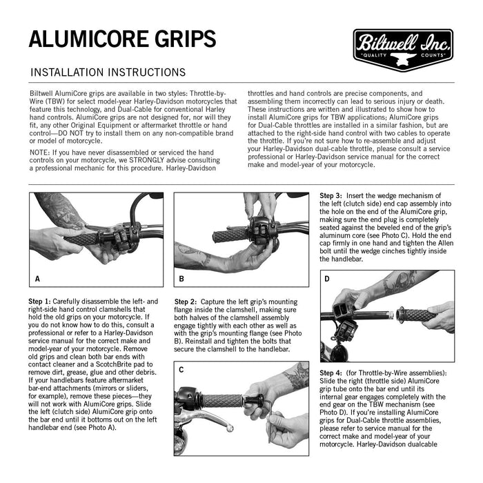 Biltwell Alumicore Grip Set - HD TBW