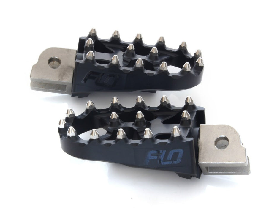 FLO V2 MX Footpegs – Black. Fits Softail 2018up Front