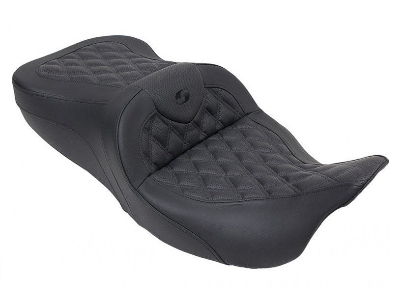HD Touring Road Sofa Dual Seat with Black Lattice Stitch Fits Touring 2008up.