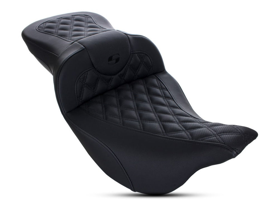 HD Touring Extended Reach Road Sofa Dual Seat - Lattice Stitch Fits Touring 2008up.